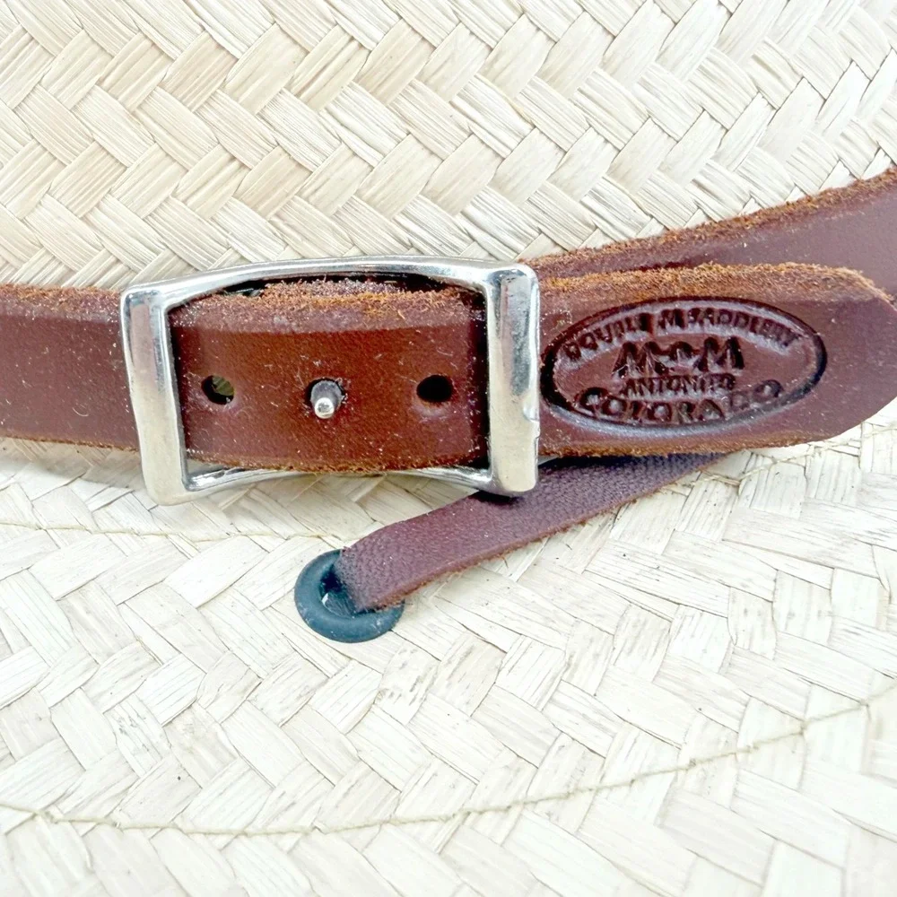 Double M Saddlery Boot Daddy Straw Safari Hat OS Natural Tan Leather Band Strap